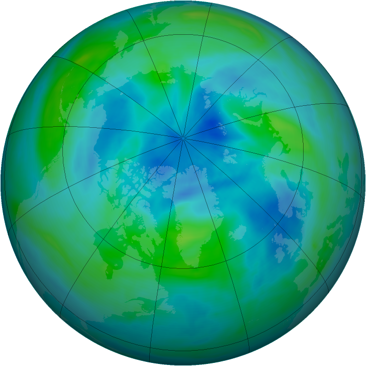 Arctic ozone map for 18 September 2005